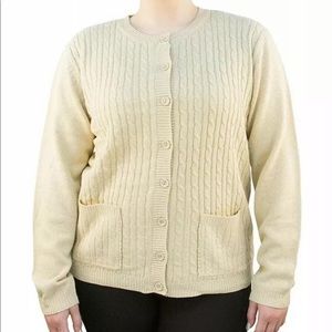 Yarn Art Women’s Cable Knit Cardigan Sweater 2X
